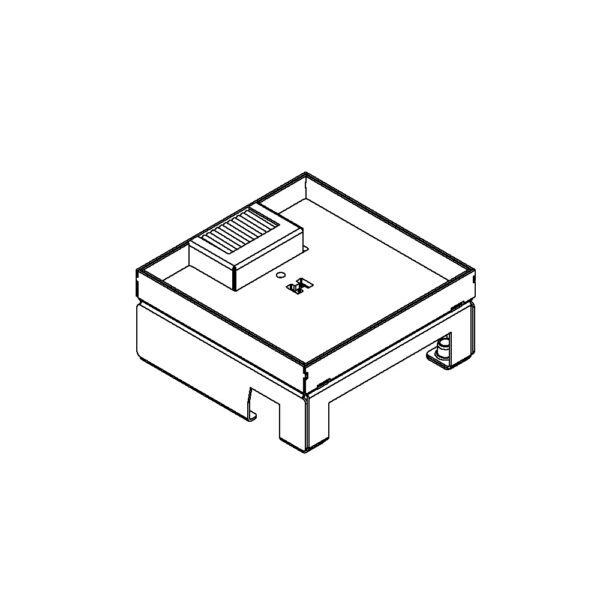 Produktbild UBD 167 162  -  Schwerlast-Unterflur-Bodendose UBD 160 small inkl. Deckel mit Kante, geschlossen, 16mm Vertiefung und 1 Bürsten.
